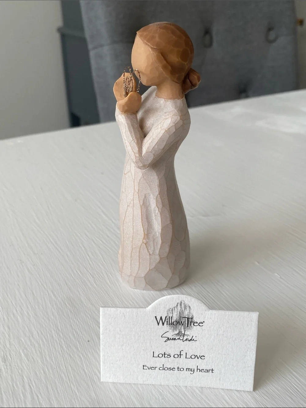 Willow Tree 'Lots of Love' Figurine, Gold Glitter Heart, Ever Close to my Heart
